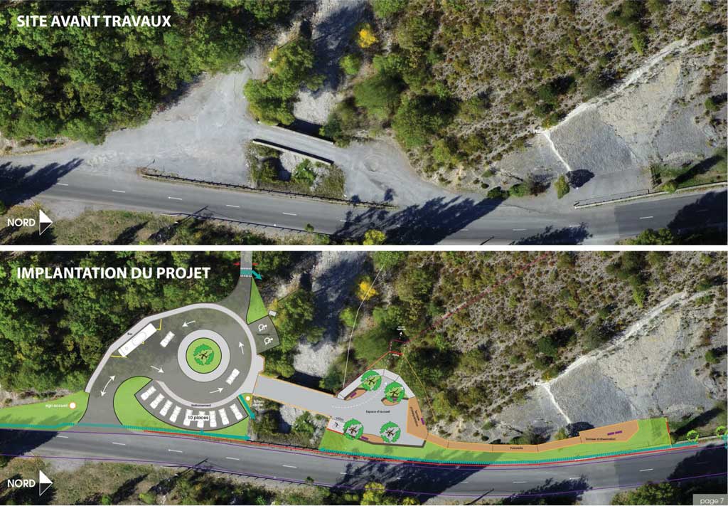 Proposition de réaménagement des abords de site.